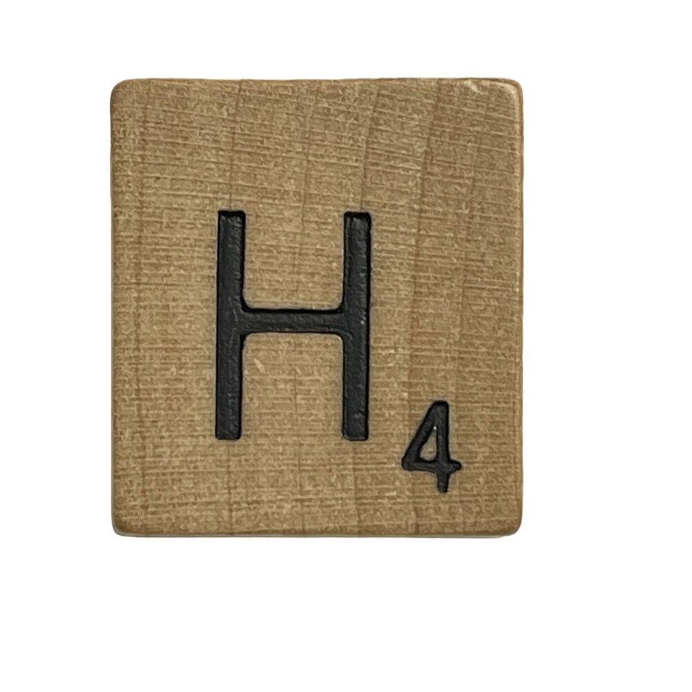 Scrabble Game Piece Letter H Replacement Wood Tile Genuine Standard Edition mq